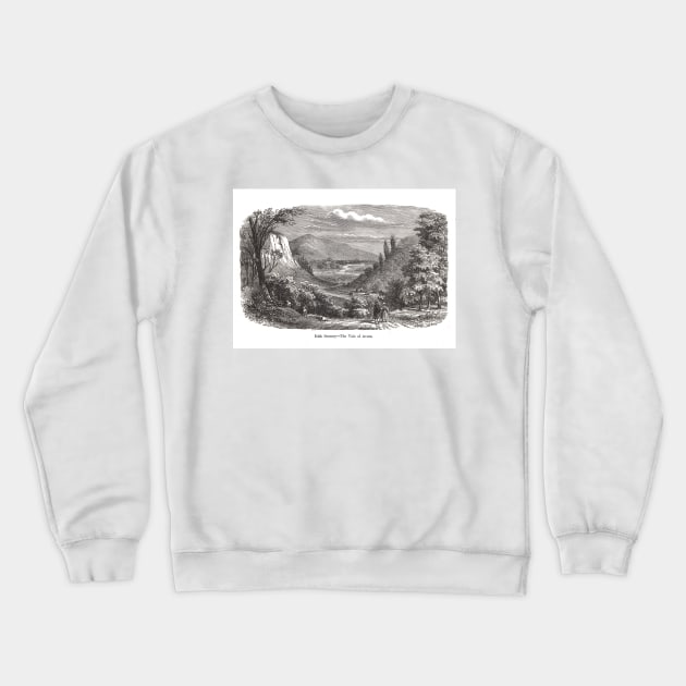 Vale of Avoca, County Wicklow, Ireland, 19th century engraving Crewneck Sweatshirt by artfromthepast